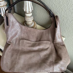Sondra Roberts shimmery gold tote bag